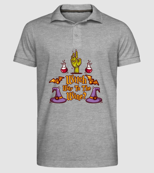 Witch way to the wine model gri pe tricou
