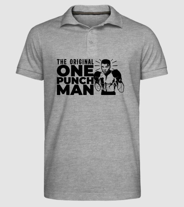 Ali the original one punch man model gri pe tricou