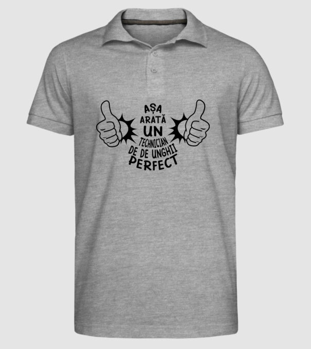 Așa arată un TEHNICIAN DE UNGHII perfect model gri pe tricou