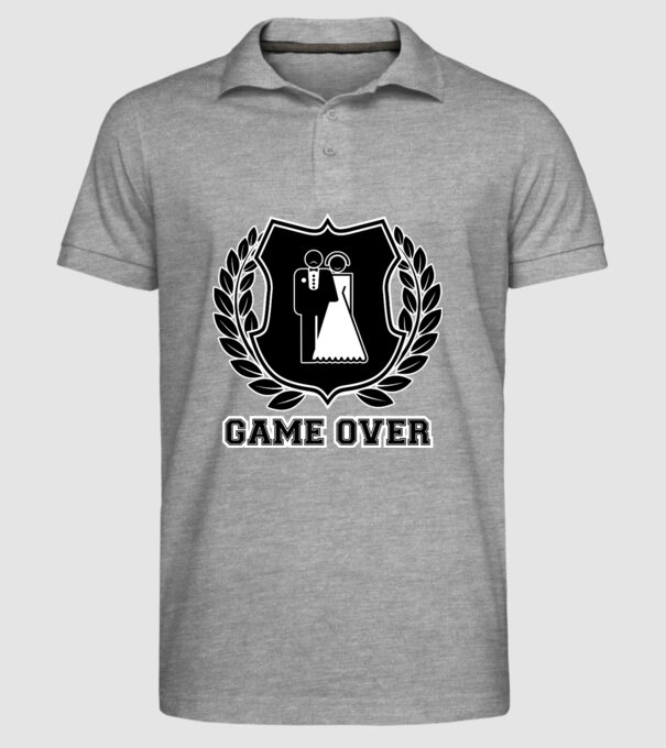 Bachelor GAME OVER model gri pe tricou