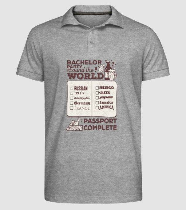 Bachelor Party World tour model gri pe tricou