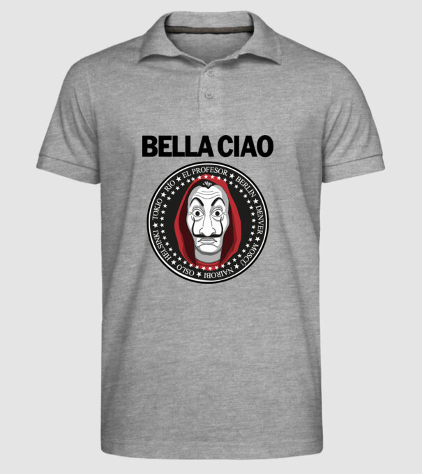 bella ciao stroke model gri pe tricou