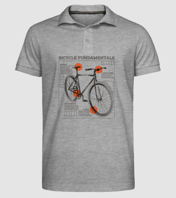 Bicycle fundamentals model gri pe tricou
