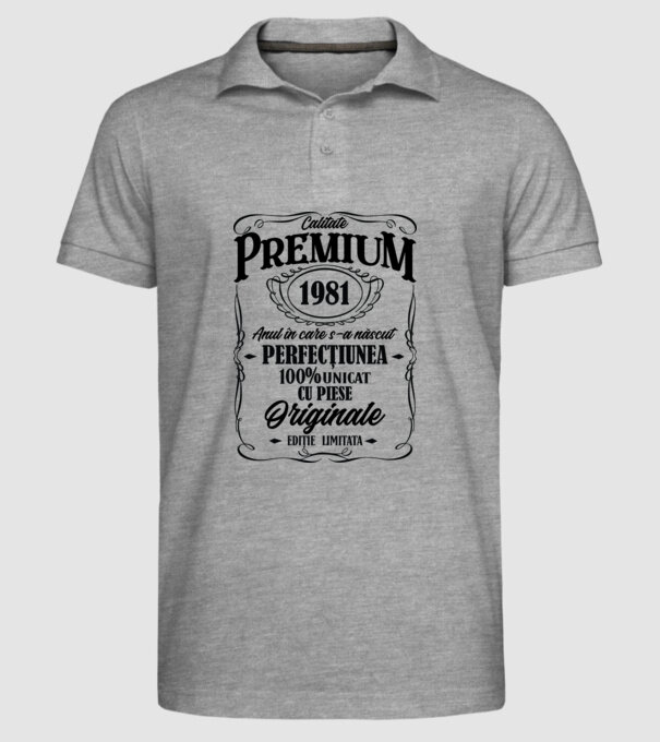calitate premium -1981 - anul în care s-a născut - perfecțiunea - 100% unicat, cu piese originale, ediție limitată model gri pe tricou