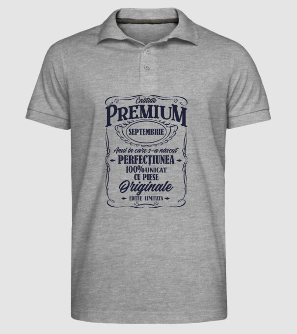 calitate premium -septembrie - anul în care s-a născut - perfecțiunea - 100% unicat, cu piese originale, ediție limitată model gri pe tricou