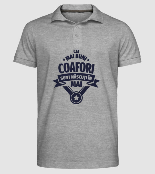 Cei mai buni coafori sunt născuți în Mai model gri pe tricou