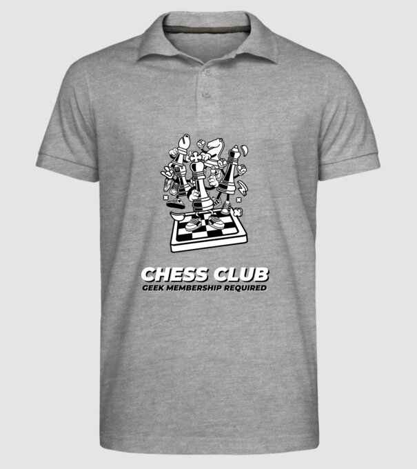 chess club model gri pe tricou