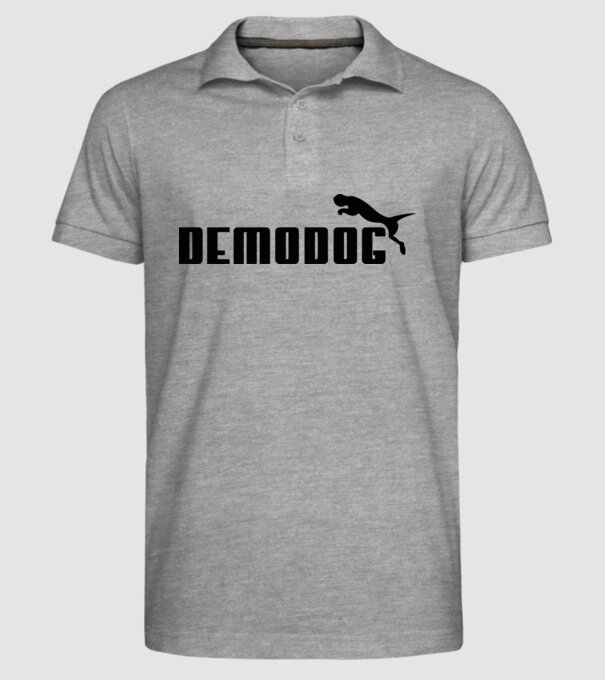 demodog logo black model gri pe tricou