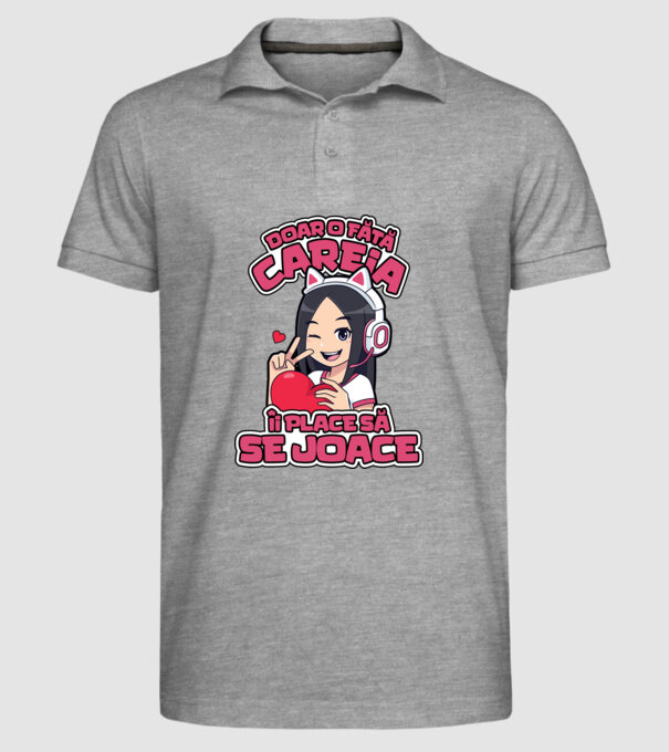 doar o fată căreia îi place să se joace model gri pe tricou