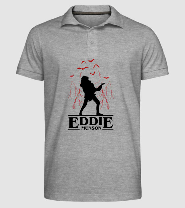 eddie munson stranger things model gri pe tricou