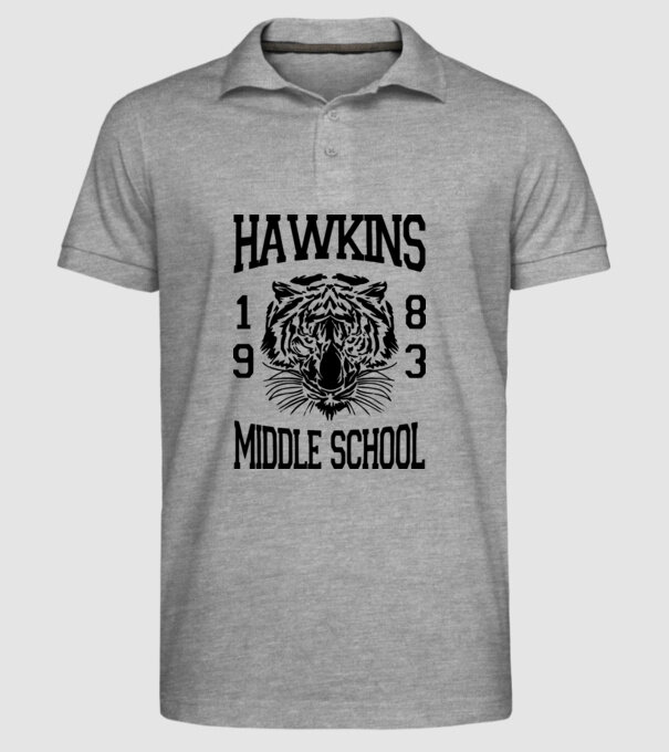 hawkins middle school 83 model gri pe tricou