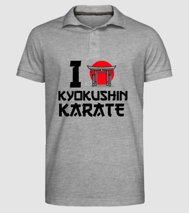 I love Kyokushin Karate model gri pe tricou
