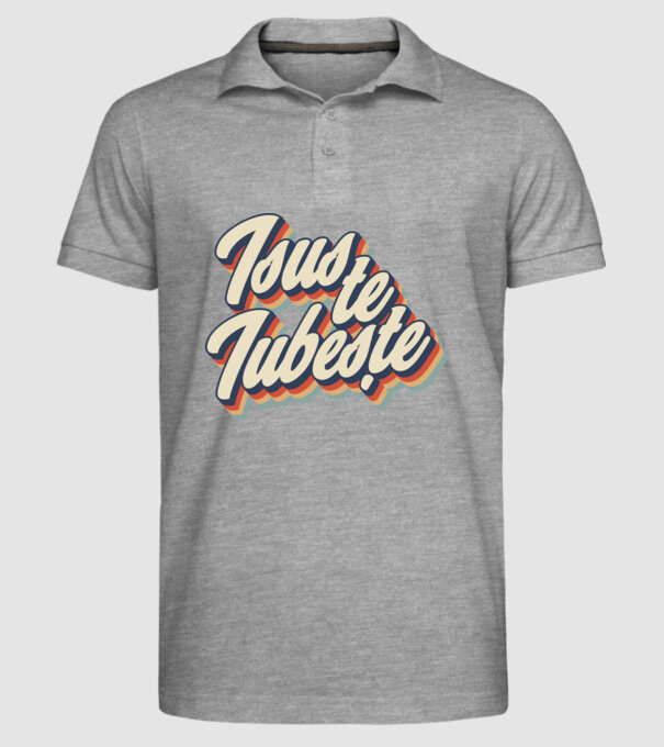 Isus te iubește model gri pe tricou