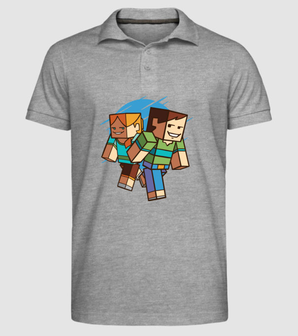 Minecraft model gri pe tricou