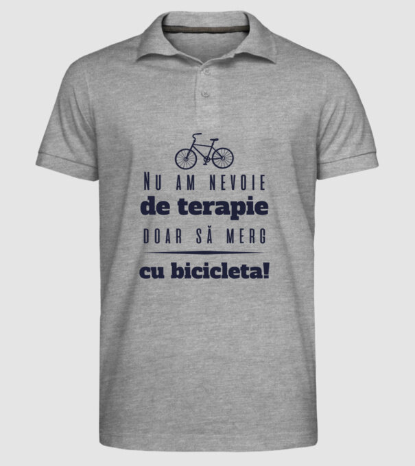 nu am nevoie de terapie, doar să merg cu bicicleta model gri pe tricou