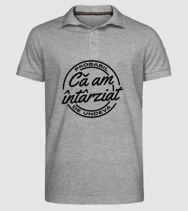 Probabil că am întârziat de undeva model gri pe tricou