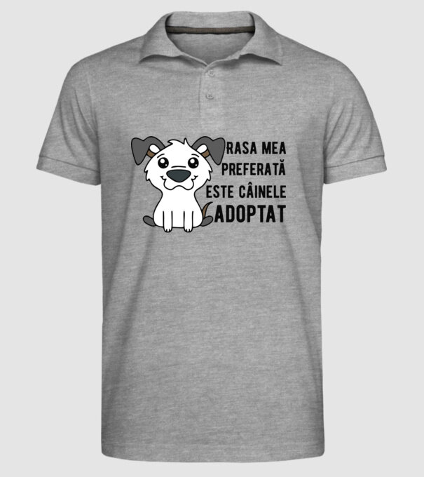 Rasa mea preferată este câinele adoptat model gri pe tricou