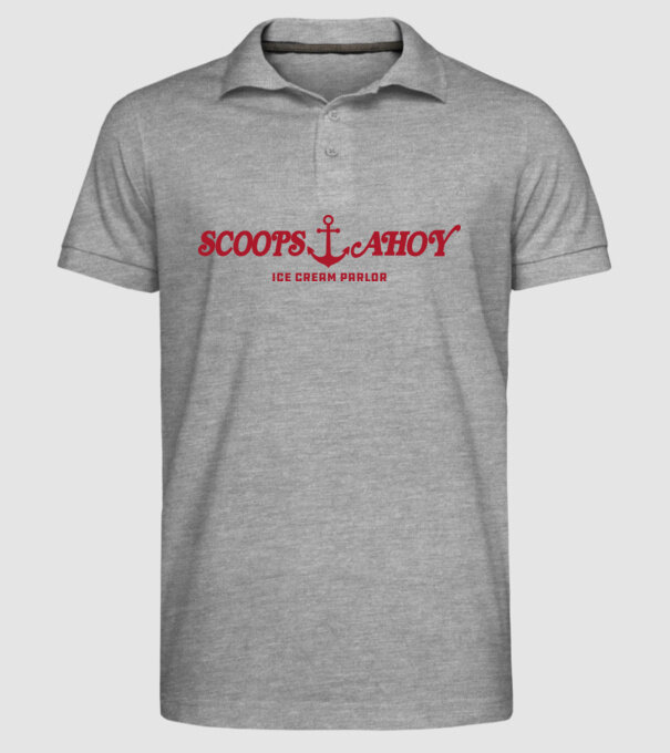 scoops and ahoy stranger things model gri pe tricou