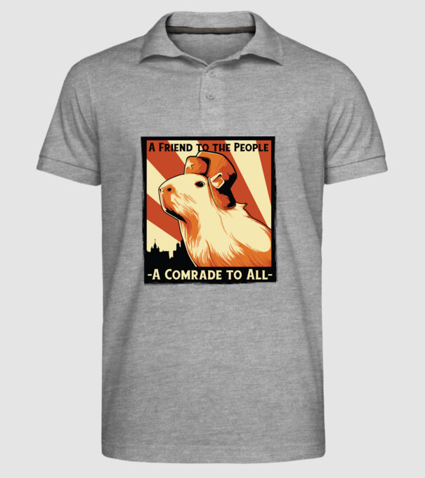 Soviet Capybara model gri pe tricou