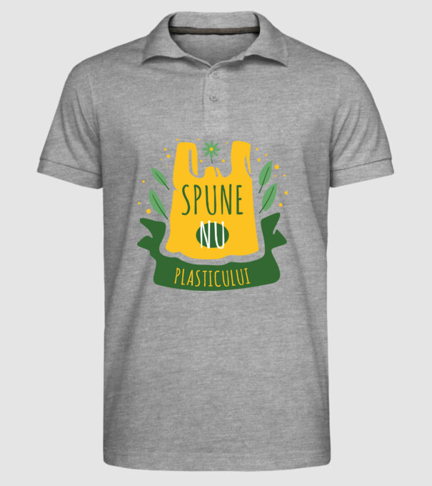 spune nu plasticului model gri pe tricou