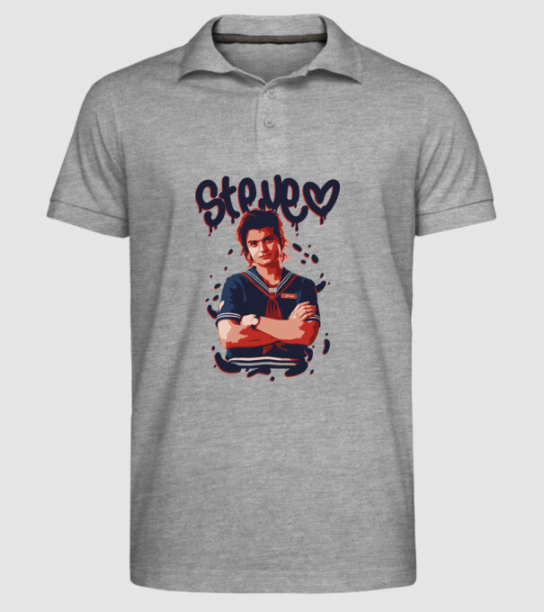 steve stranger things model gri pe tricou