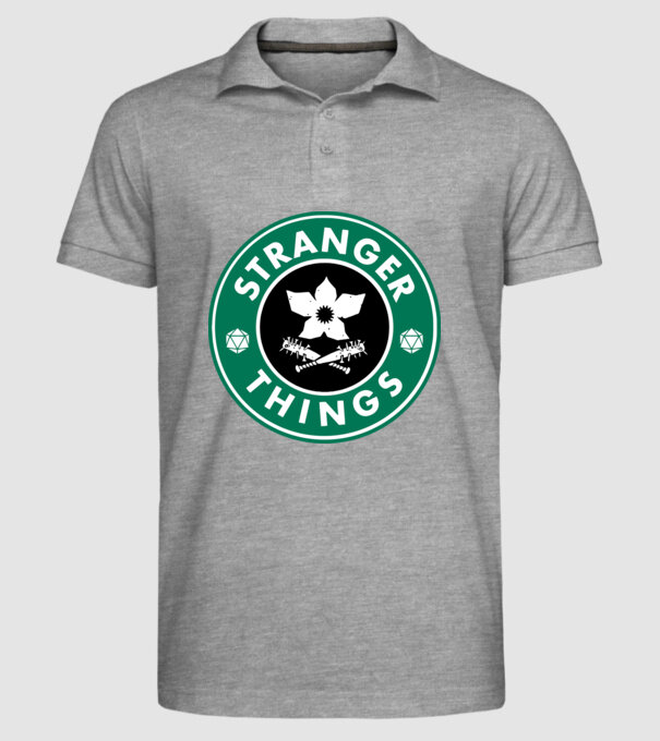 stranger things starbucks model gri pe tricou