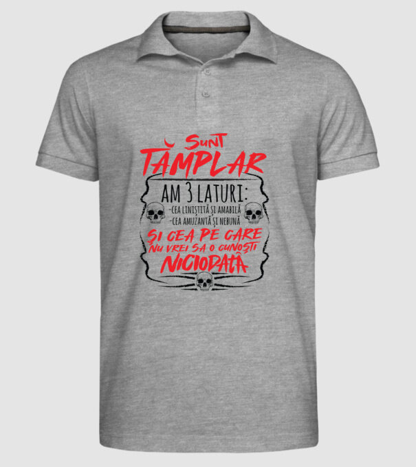 sunt tâmplar am 3 laturi model gri pe tricou
