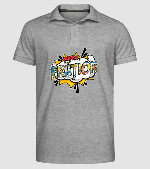 Super Frățior model gri pe tricou