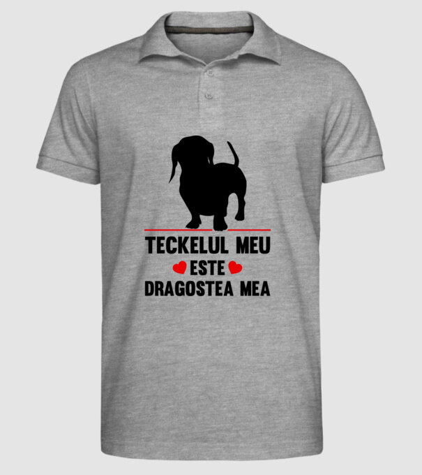 teckelul meu este dragostea mea model gri pe tricou