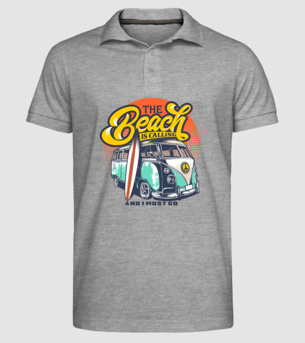 The Beach is Calling model gri pe tricou