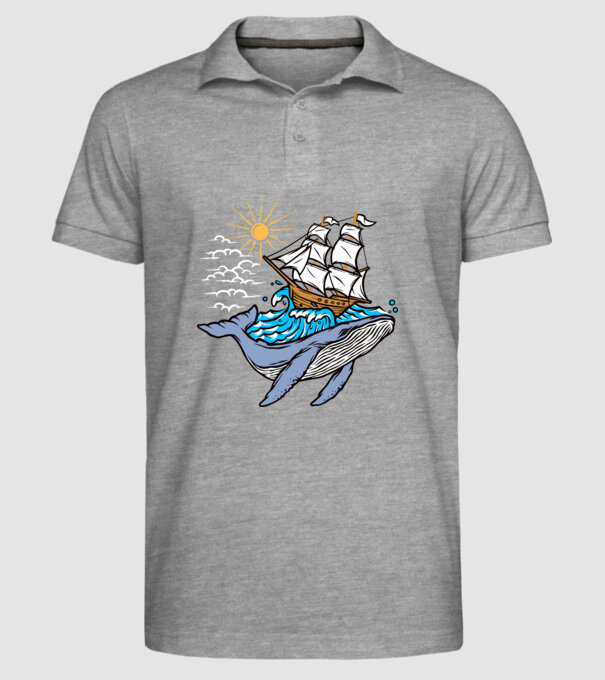Vapoare model gri pe tricou