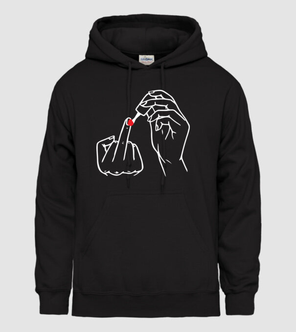 Nail polish Fuck U model negru pe tricou