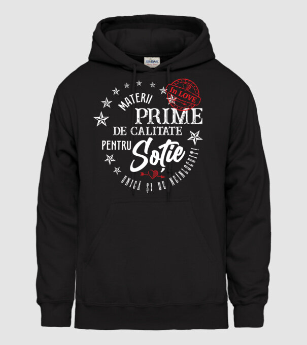 00_Materii prime de calitate pentru soție model negru pe tricou