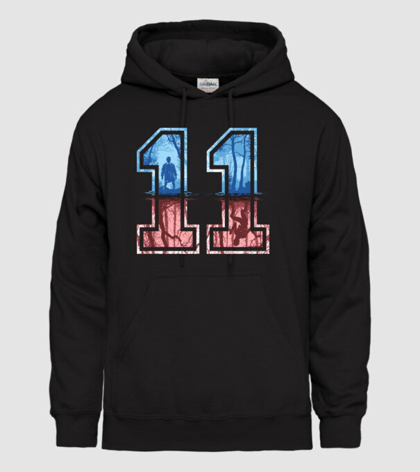 11 eleven stranger things model negru pe tricou