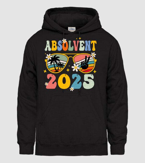 Absolvent 2025 model negru pe tricou