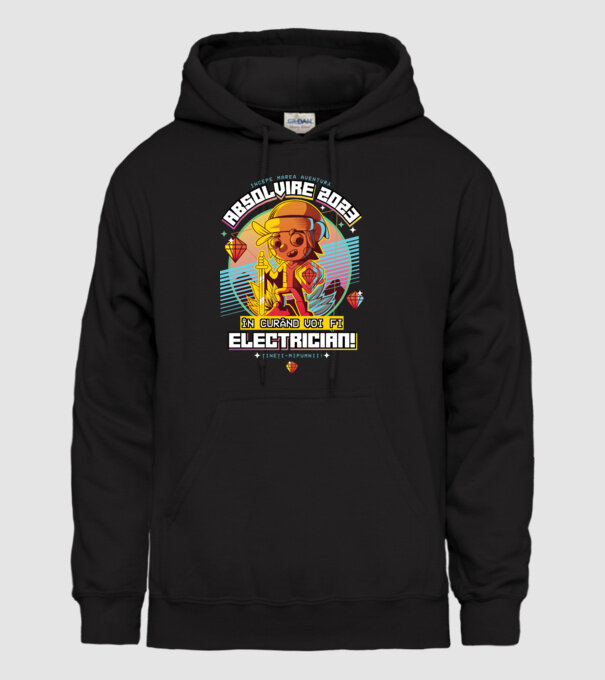 absolvire 2023 electrician model negru pe tricou