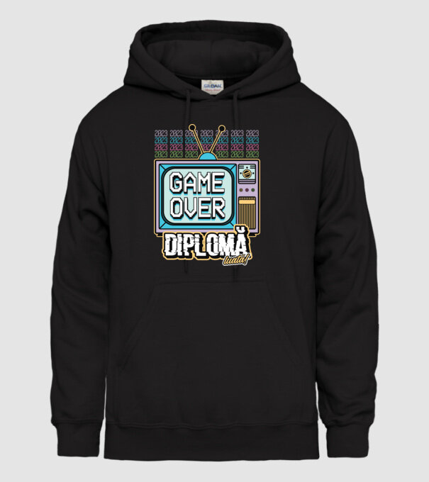Absolvire retro diplomă model negru pe tricou
