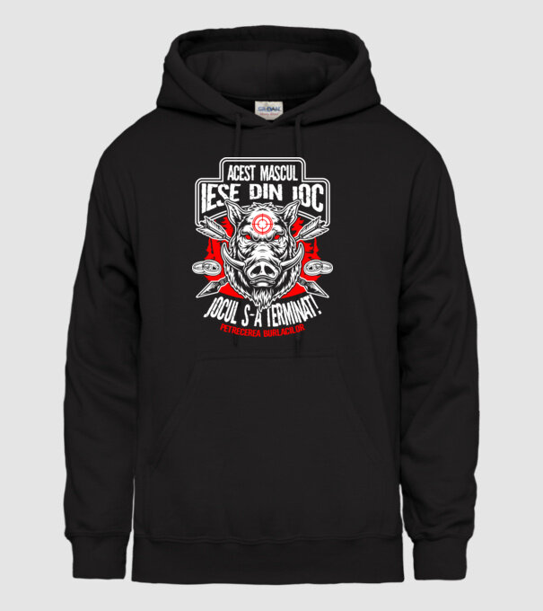 Acest mascul iese din joc - jocul s-a terminat - petrecerea burlacilor model negru pe tricou
