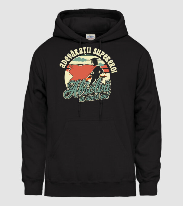 Adevărații supereroi model negru pe tricou