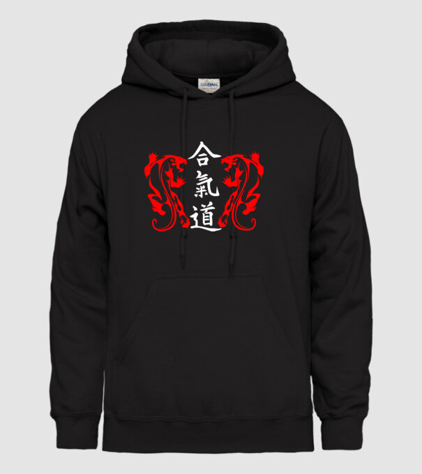 Aikido 2 model negru pe tricou