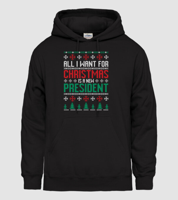 All I want for christmas model negru pe tricou