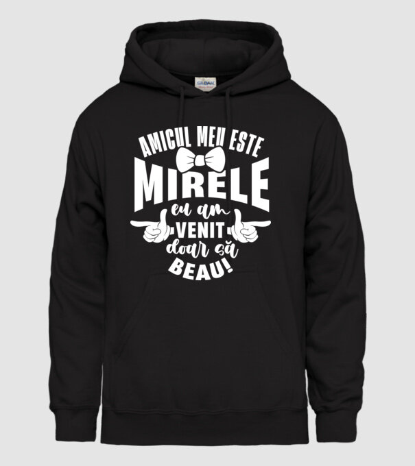 Amicul meu este mirele model negru pe tricou