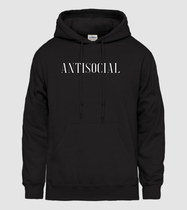 Antisocial model negru pe tricou