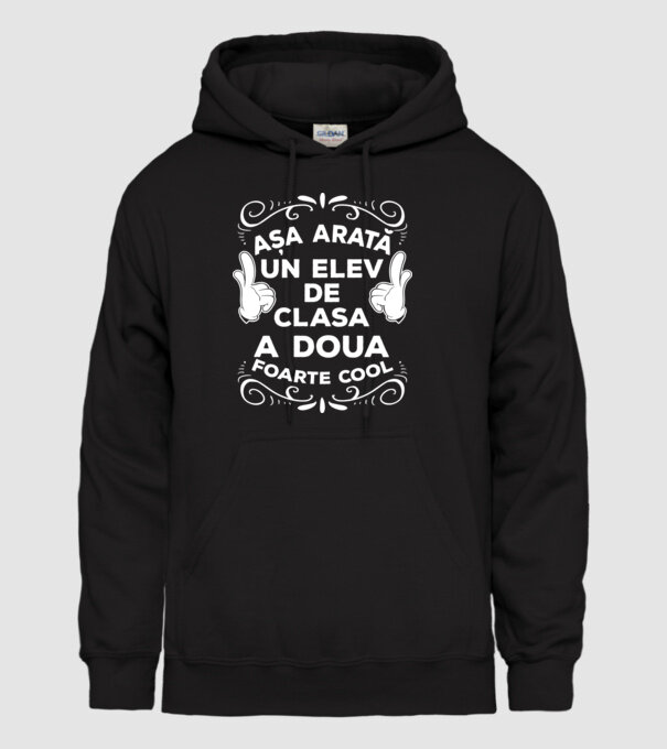 Așa arată un elev de clasa a doua foarte cool model negru pe tricou