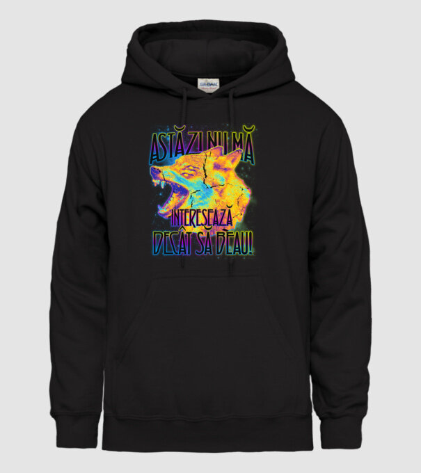 astăzi nu mă interesează decât să beau! model negru pe tricou