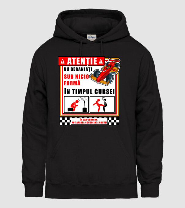 atenție model negru pe tricou