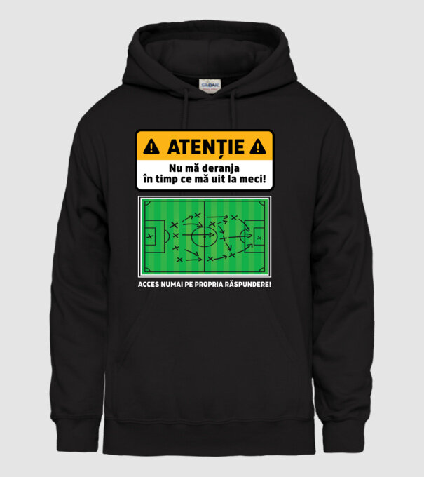 Atenție - Nu mă deranja, în timp ce mă uit la meci model negru pe tricou