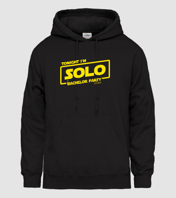 Bachelor Party Solo model negru pe tricou