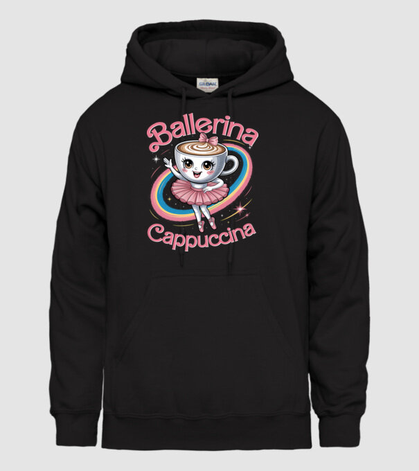 Ballerina Cappuccina model negru pe tricou