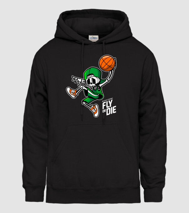 Basketbone model negru pe tricou